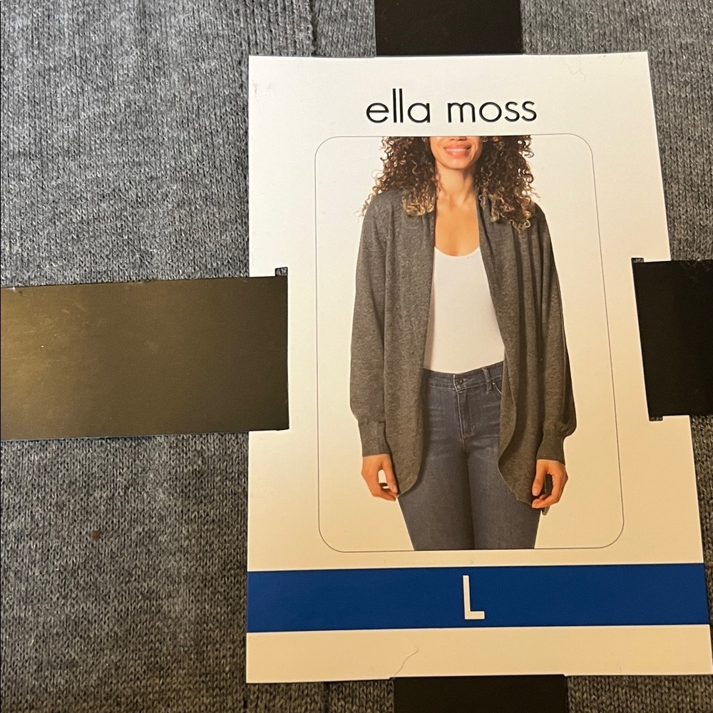 NWT Ella moss cozy open cardigan charcoal gray L‎ - Picture 4 of 4